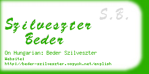 szilveszter beder business card